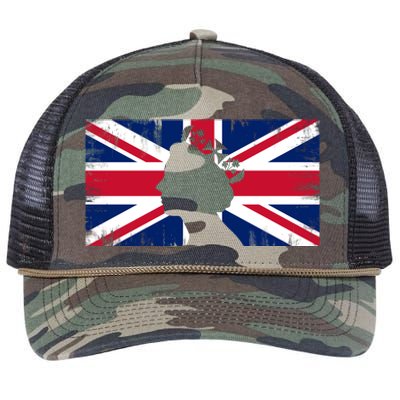 Elizabeth Her Royal Highness Queen Of England Flag Retro Rope Trucker Hat Cap