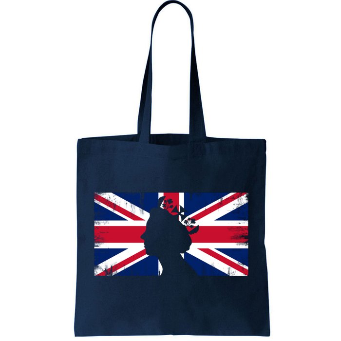 Elizabeth Her Royal Highness Queen Of England Flag Tote Bag