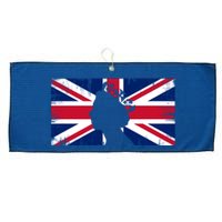 Elizabeth Her Royal Highness Queen Of England Flag Large Microfiber Waffle Golf Towel