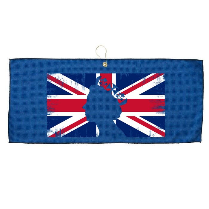 Elizabeth Her Royal Highness Queen Of England Flag Large Microfiber Waffle Golf Towel