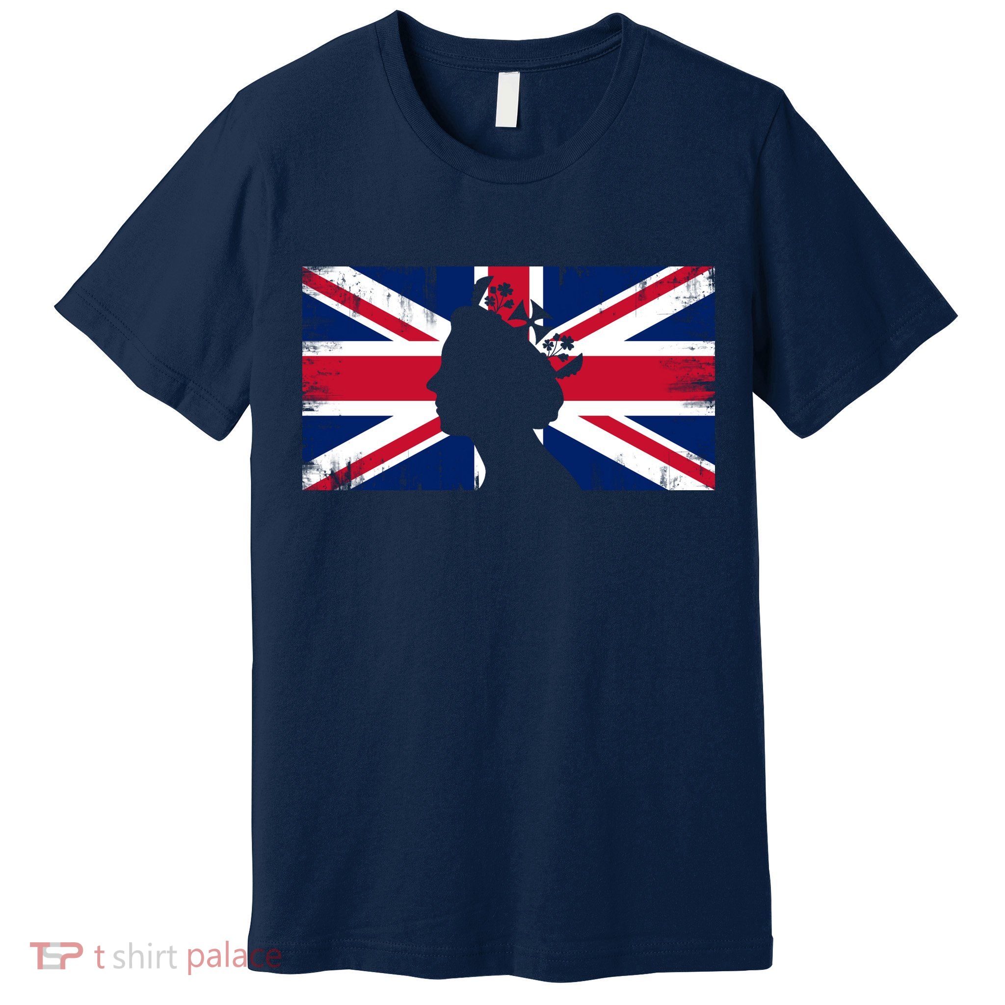 Elizabeth Her Royal Highness Queen Of England Flag Premium T-Shirt