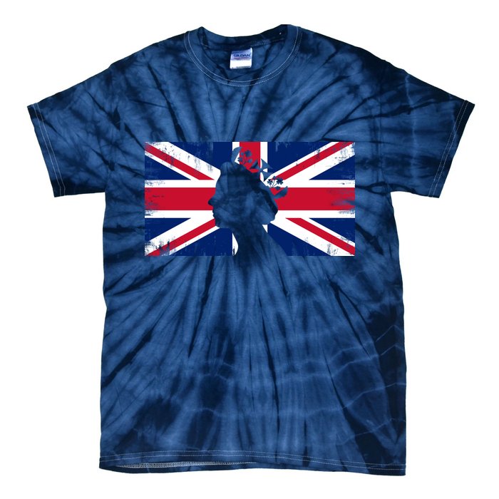 Elizabeth Her Royal Highness Queen Of England Flag Tie-Dye T-Shirt
