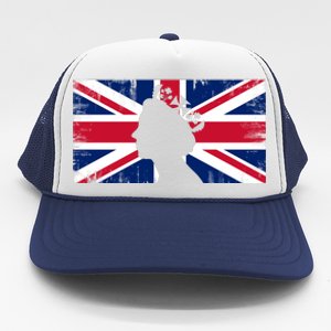 Elizabeth Her Royal Highness Queen Of England Flag Trucker Hat