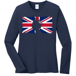 Elizabeth Her Royal Highness Queen Of England Flag Ladies Long Sleeve Shirt