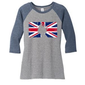 Elizabeth Her Royal Highness Queen Of England Flag Women's Tri-Blend 3/4-Sleeve Raglan Shirt