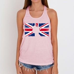 Elizabeth Her Royal Highness Queen Of England Flag Women's Knotted Racerback Tank