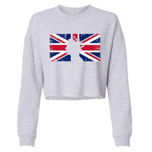 Elizabeth Her Royal Highness Queen Of England Flag Cropped Pullover Crew