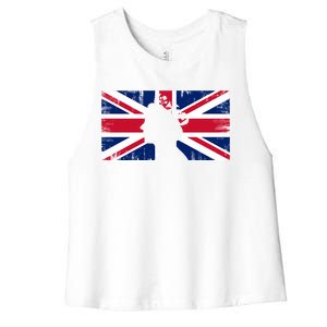 Elizabeth Her Royal Highness Queen Of England Flag Women's Racerback Cropped Tank