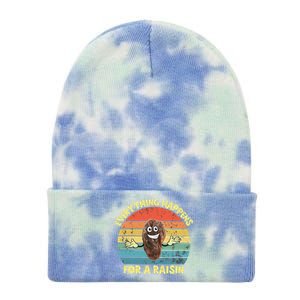 Everything Happens Reason Funny Raisin Pun Dad Joke Gift Tie Dye 12in Knit Beanie