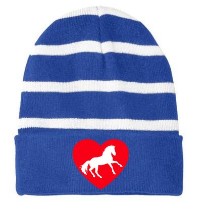 Equestrian Horse Rider Horse Lover Horseback Riding Great Gift Striped Beanie with Solid Band