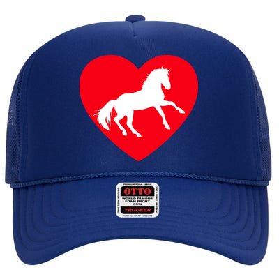 Equestrian Horse Rider Horse Lover Horseback Riding Great Gift High Crown Mesh Back Trucker Hat