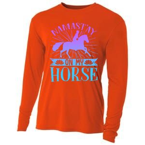 Equestrian Horse Rider Namastay On My Horse Horseback Riding Gift Cooling Performance Long Sleeve Crew