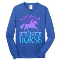 Equestrian Horse Rider Namastay On My Horse Horseback Riding Gift Tall Long Sleeve T-Shirt