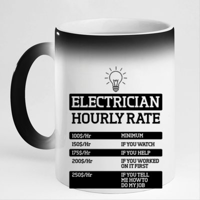 Electrician Hourly Rate Funny Electrical Engineer 11oz Black Color Changing Mug