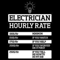 Electrician Hourly Rate Funny Electrical Engineer Flexfit Unipanel Trucker Cap