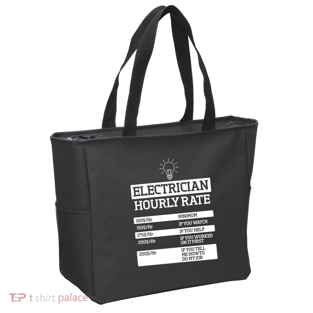 Electrician Hourly Rate Funny Electrical Engineer Zip Tote Bag