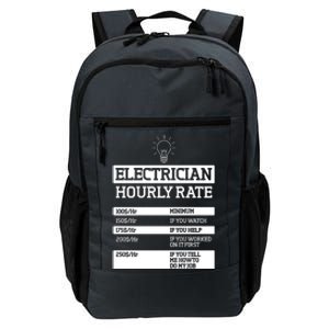 Electrician Hourly Rate Funny Electrical Engineer Daily Commute Backpack