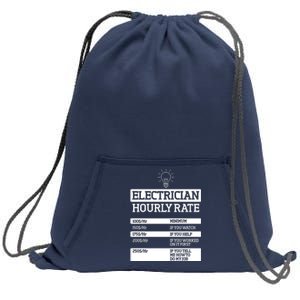 Electrician Hourly Rate Funny Electrical Engineer Sweatshirt Cinch Pack Bag