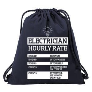 Electrician Hourly Rate Funny Electrical Engineer Drawstring Bag