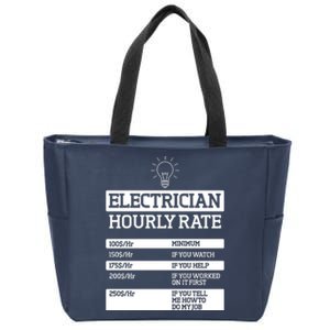 Electrician Hourly Rate Funny Electrical Engineer Zip Tote Bag