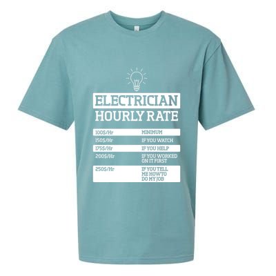 Electrician Hourly Rate Funny Electrical Engineer Sueded Cloud Jersey T-Shirt