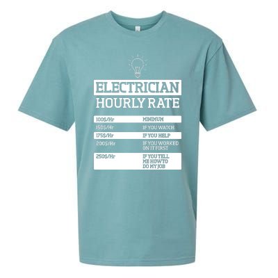 Electrician Hourly Rate Funny Electrical Engineer Sueded Cloud Jersey T-Shirt