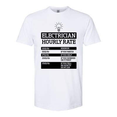 Electrician Hourly Rate Funny Electrical Engineer Softstyle CVC T-Shirt