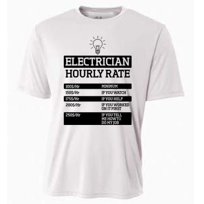 Electrician Hourly Rate Funny Electrical Engineer Cooling Performance Crew T-Shirt