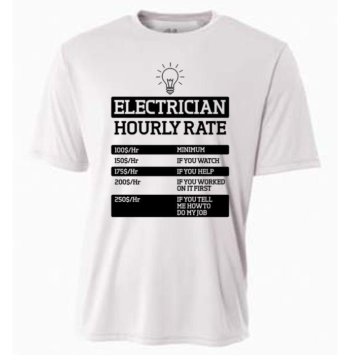 Electrician Hourly Rate Funny Electrical Engineer Cooling Performance Crew T-Shirt