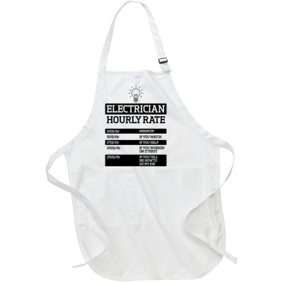 Electrician Hourly Rate Funny Electrical Engineer Full-Length Apron With Pockets