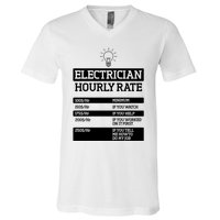 Electrician Hourly Rate Funny Electrical Engineer V-Neck T-Shirt