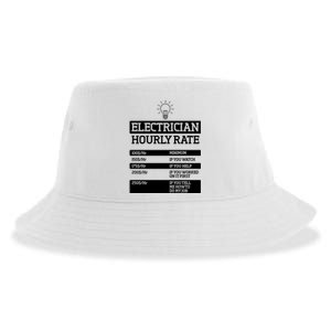 Electrician Hourly Rate Funny Electrical Engineer Sustainable Bucket Hat