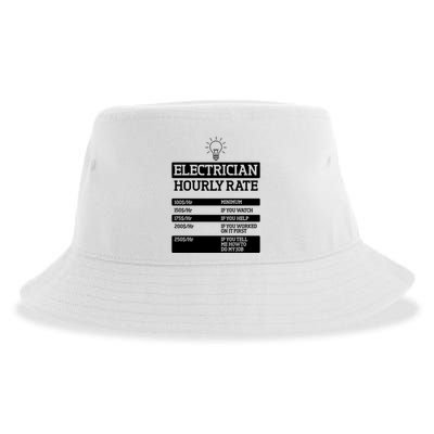 Electrician Hourly Rate Funny Electrical Engineer Sustainable Bucket Hat