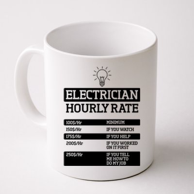 Electrician Hourly Rate Funny Electrical Engineer Coffee Mug