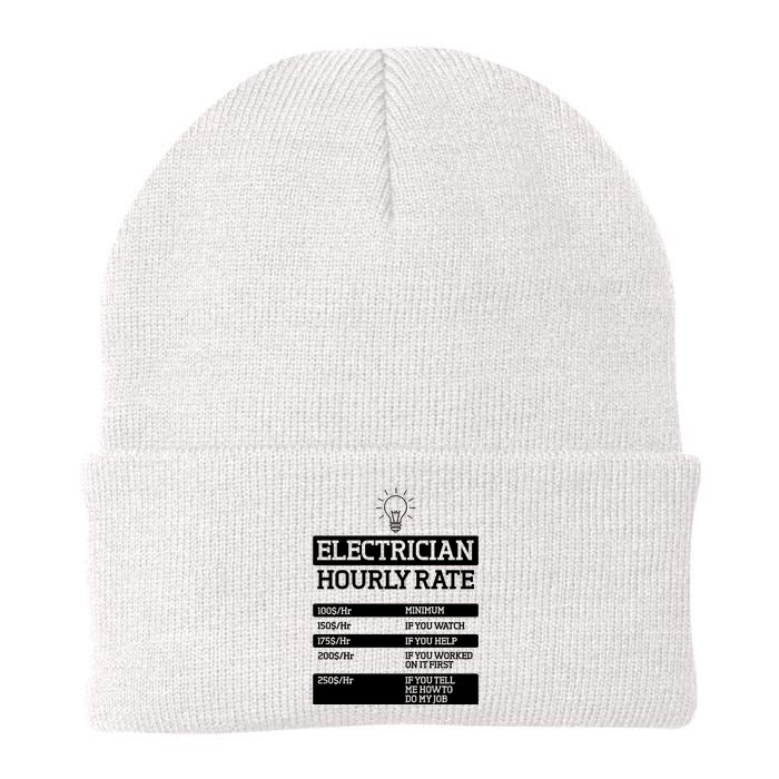 Electrician Hourly Rate Funny Electrical Engineer Knit Cap Winter Beanie