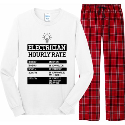 Electrician Hourly Rate Funny Electrical Engineer Long Sleeve Pajama Set