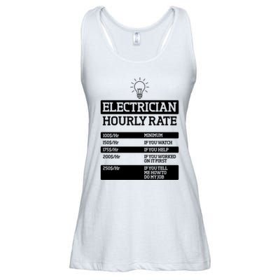 Electrician Hourly Rate Funny Electrical Engineer Ladies Essential Flowy Tank