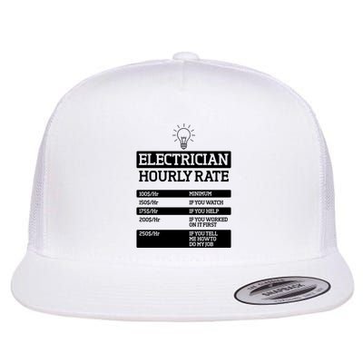 Electrician Hourly Rate Funny Electrical Engineer Flatbill Hat