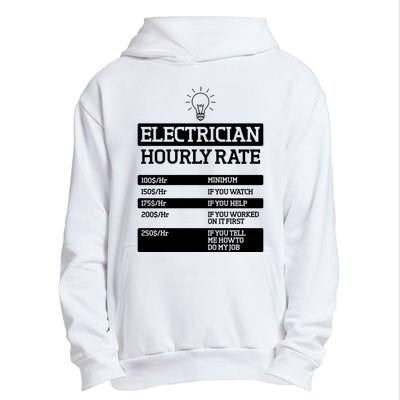 Electrician Hourly Rate Funny Electrical Engineer Urban Pullover Hoodie