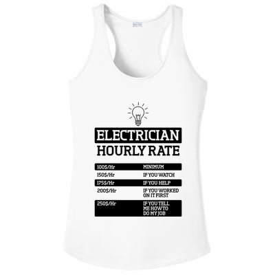 Electrician Hourly Rate Funny Electrical Engineer Ladies PosiCharge Competitor Racerback Tank
