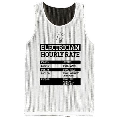 Electrician Hourly Rate Funny Electrical Engineer Mesh Reversible Basketball Jersey Tank