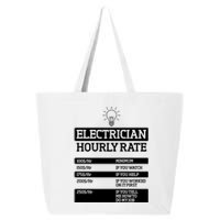 Electrician Hourly Rate Funny Electrical Engineer 25L Jumbo Tote