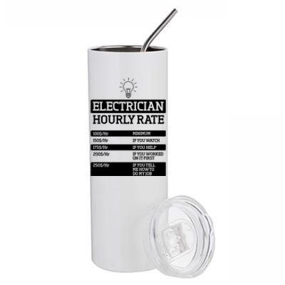 Electrician Hourly Rate Funny Electrical Engineer Stainless Steel Tumbler