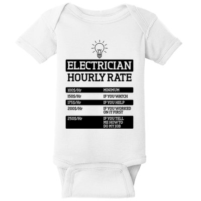 Electrician Hourly Rate Funny Electrical Engineer Baby Bodysuit