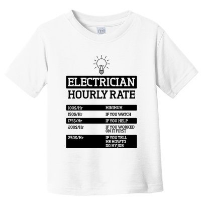 Electrician Hourly Rate Funny Electrical Engineer Toddler T-Shirt