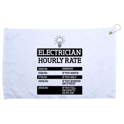 Electrician Hourly Rate Funny Electrical Engineer Grommeted Golf Towel