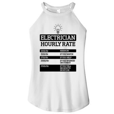 Electrician Hourly Rate Funny Electrical Engineer Women's Perfect Tri Rocker Tank