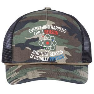 Everything Happens Reason Always Physics Funny Gift Great Gift Retro Rope Trucker Hat Cap