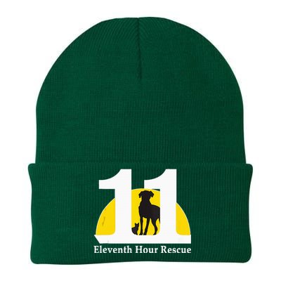 Eleventh Hour Rescue Logo In White Knit Cap Winter Beanie