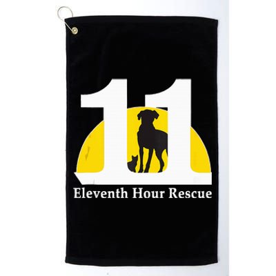 Eleventh Hour Rescue Logo In White Platinum Collection Golf Towel